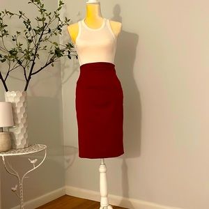 Express pencil skirt-Deep red